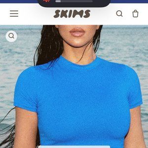 SKIMS SWIM (SWIM T-SHIRT) COBALT SIZE M